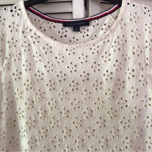 Tommy Hilfiger Cream Eyelet Lined Dress - Picture 3 of 7